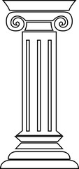 Aufkleber - icon of classical building with columns representing ancient architecture, linear style icon. historic designs. Editable stroke width symbols elements infographics for web with transparent background