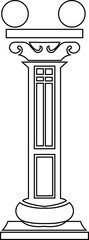Aufkleber - icon of classical building with columns representing ancient architecture, linear style icon. historic designs. Editable stroke width symbols elements infographics for web with transparent background