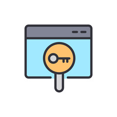 Poster - Website Security Check With Key In Magnifying Glass Icon Symbol
