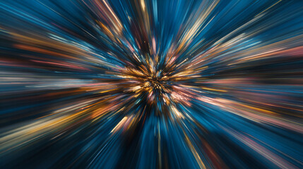 Poster - Abstract light speed background wallpaper with motion blur effect for futuristic technology design