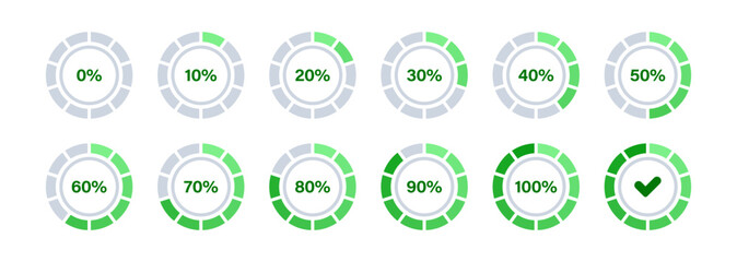 Poster - Loading Circles and Progress Circles Infographics. Circle Percentage Diagram Set for Infographics