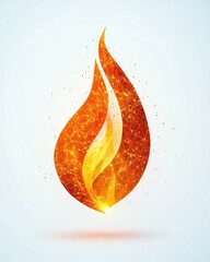 Aufkleber - Abstract Flame Illustration Glowing with Digital Network Connections on White Background Concept Art