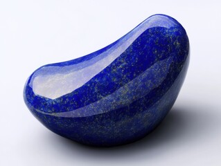 Poster - Polished Lapis Lazuli Gemstone Close Up Studio Shot on White Background Gem Stone Mineral Specimen