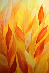 Aufkleber - Abstract Painting of Orange and Yellow Leaves in Upward Motion, Warm Tones, Artistic Impressionism, Studio Shot, Decorative Art