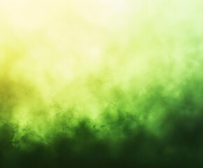 Poster - Abstract cloud formations cascade in a gradient of lush greens, from a soft, hazy yellow to deep verdant tones, creating a serene and dynamic visual tapestry.