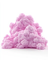 Poster - Abstract pink cloud formation against white background studio shot conceptual design element visual effect dreamy atmosphere