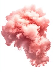 Poster - Rose Pink Cloud Explosion on White Background Studio Shot Abstract Concept Design Element