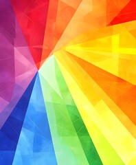 Poster - A vibrant and dynamic splash of color with an abstract geometric rainbow design, perfect for expressing a multitude of feelings.