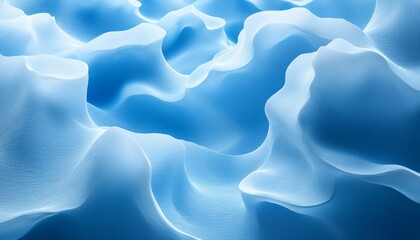 Canvas Print - abstract fluid background, dynamic waves in blue tones, soft gradient, delicate and gentle