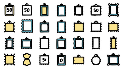 Poster - Hand Drawn Picture Frames Doodle Icon Collection for Creative Projects