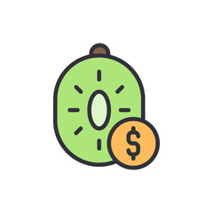 Poster - Kiwi Coin Icon Symbolizing Investment In Tropical Fruit Farming