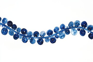 Aufkleber - Watercolor painting of blue berries on vine isolated on white background in studio shot for botanical illustration