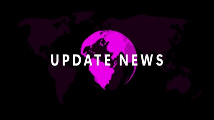 Poster - Animated world map intro for global news updates.Global update news intro with animated world map and modern motion graphics for informative presentations and broadcast media