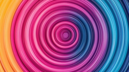 Poster - Vibrant Abstract Circular Swirl Design in Vivid Shades of Pink, Blue, and Yellow for Background or Wallpaper Use