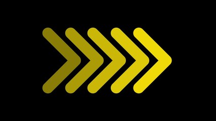 Fototapete - Abstract animated gradient arrows on dark background.Animated abstract arrows with gradient effect moving across black background seamless loop for digital content