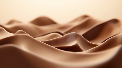 Canvas Print - flowing chocolate waves, abstract background indulgent, creamy texture and soft, gentle curves
