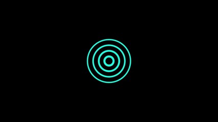 Aufkleber - radio waves looping animation showing diffusion and digital signal spread on black background. circl