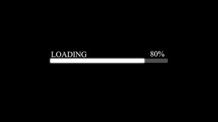 Fototapete - Progress bar displaying 51 percent load with text indication.Animated loading progress bar displaying 51 percent with text on black background perfect for website or application development