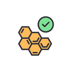 Poster - Honeycomb Structure With Checkmark Represents Validation And Approval