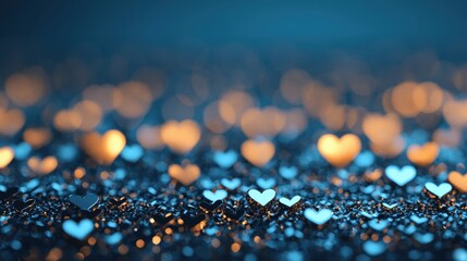 Poster - Shimmering Hearts on a Blurred Background Creating a Romantic and Dreamy Atmosphere