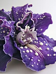 Poster - Close-up of a Purple Orchid Flower with White Spots, Detailed Macro Shot, Floral Beauty, Artistic Composition, Isolated