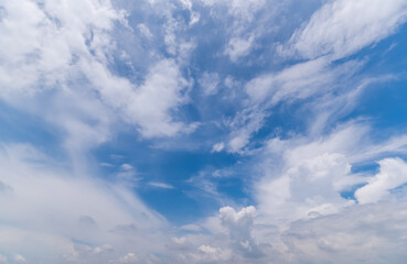 Wall Mural - clear blue sky background,clouds with background, blue sky background with tiny clouds. white fluffy