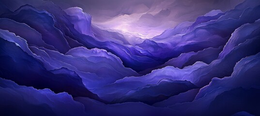 Canvas Print - vivid fluid waved abstract background with purple tones, dynamic gradient flow, digital illustration