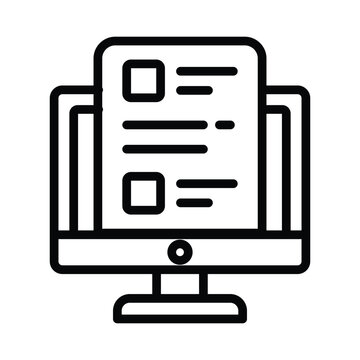 Online Claim Vector outline icon. Eps10 file 