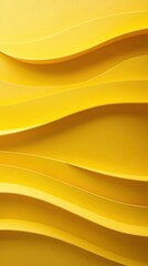 Poster - Abstract Yellow Wavy Layers Background Close-up in Studio Lighting for Creative Design Projects and Modern Art Concepts