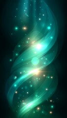 Canvas Print - abstract teal background, swirling with particles of light, ideal for christmas projects