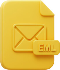 Aufkleber - Yellow EML File Icon with Envelope Symbol and Folded Corner Detail