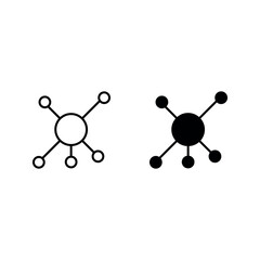 Wall Mural - network icon set color editable on white background