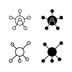 Wall Mural - network icon set color editable on white background