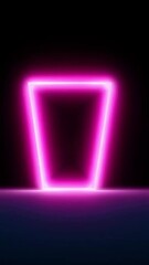 Poster - Glowing neon shapes pulsating with vivid energy in dark ambient setting