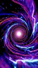 Poster - Vivid cosmic vortex: energy swirl and dynamic light patterns in deep space animation