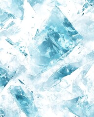 Aufkleber - Abstract ice shards background in cool blue tones with a watercolor style and a high angle view for winter concepts