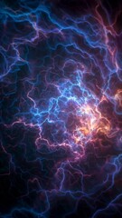 Poster - Dynamic neon energy: pulsating electric patterns and vibrant fluid motion art