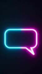 Poster - Glowing neon speech bubble transition with dynamic color shift animation