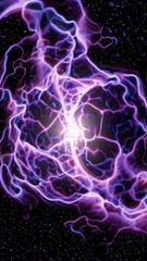 Poster - Dynamic cosmic energy burst: pulsating purple nebula in space
