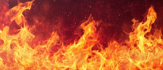 Poster - Blazing Fire Flames Inferno Heat Intense Energy Abstract Close-up Shot Studio Photography Background for Design Elements and Composites