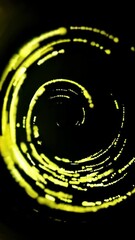 Poster - Mesmerizing spiral motion of glowing yellow particles creating dynamic visual vortex