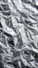 Poster - Abstract Shiny Silver Aluminum Foil Texture Close Up Full Frame Shot in Studio Lighting for Food Packaging