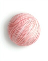 Poster - Abstract sphere with pink and white lines on white background, studio shot, simple design, graphic element, modern art
