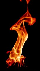Poster - Dynamic dance of flames: captivating fire movements against black background
