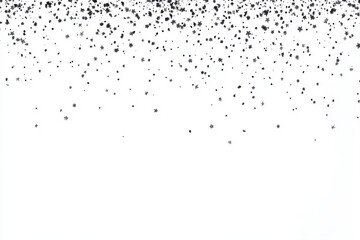 Poster - Snowflakes Fall Down in Winter Season on White Background Top View Minimalist Style for Christmas Holiday Season