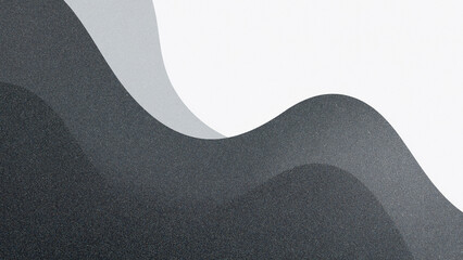 Poster - Abstract waves in varying shades of gray and black create a modern, minimalist background with smooth curves and flowing lines, ideal for design and artistic projects