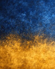 Poster - Abstract Texture Background of Blue and Gold with Glittering Dots Overhead Flat Lay Studio Shot