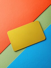 Fototapete - Gift Card Mockup Displayed on a Vibrant, Colorful Background With a Visually Appealing Arrangement of Hues