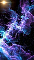 Poster - Nebula dance: vibrant cosmic clouds illuminate the starry void in mesmerizing colors