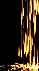 Poster - Dynamic golden light streaks falling elegantly against dark background